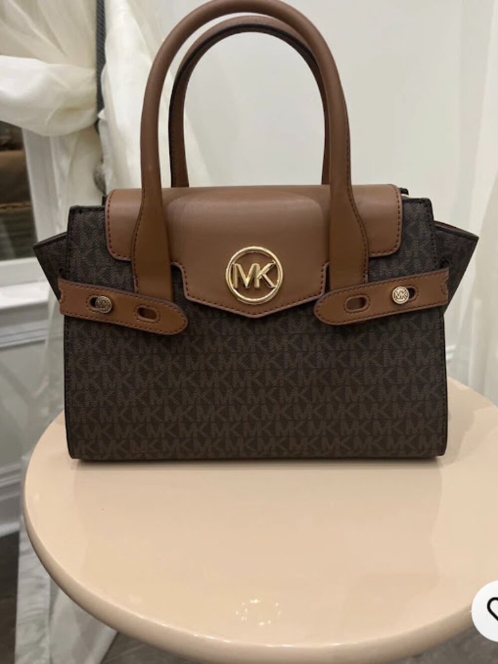 Michael kors Logo Satchel with Tan Trim